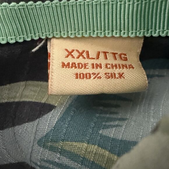 TOMMY BAHAMA 100% Silk Hawaiian Aloha Shirt Men’s XXL Blue Tropical Short Sleeve - Picture 9 of 13